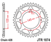 Yamaha XVS250 JTR1874.56  JT 56T Rear Sprocket