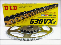 CB750 K1-K6 DIDVX3 Gold Chain and Sprocket Set