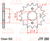 JTF280.13 Honda  JT 13T Front Sprocket