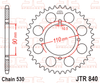 JTR840.38 Yamaha XS250, XS400; 38T Rear Sprocket