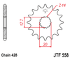 Derbi, Gilera, Kawasaki, Yamaha JTF558.16 Front Sprocket