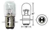 2 x HL367 HEADLIGHT Bulb 1 PIN 12V 25/25W PX15D